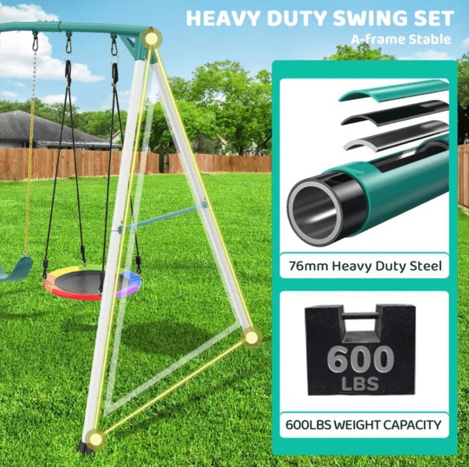 9.5′ Heavy-Duty Outdoor Porch Swing Set