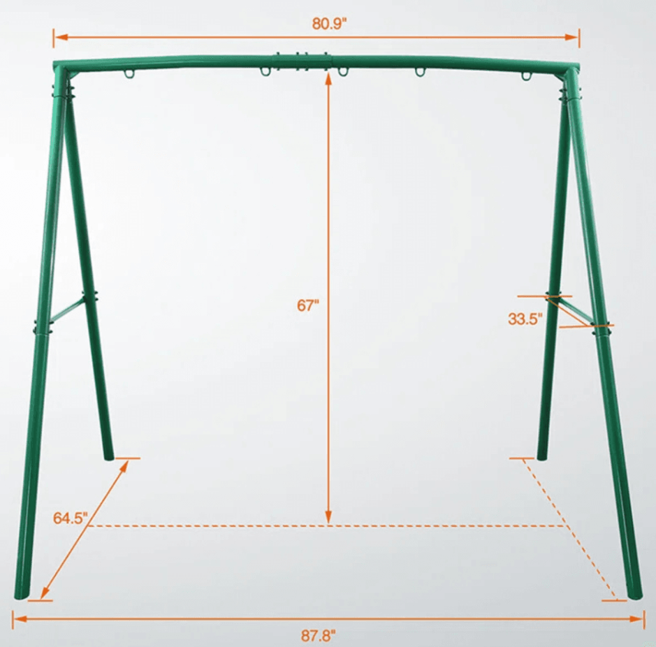 440lbs Extra Large Metal Swing Frame with 5 Hanging Hooks, Heavy Duty A-Frame Swing Stand
