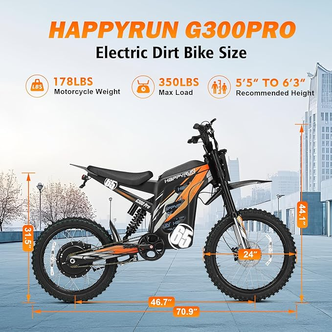 Combo Sale HappyRun G300 Pro Electric Dirt Bike