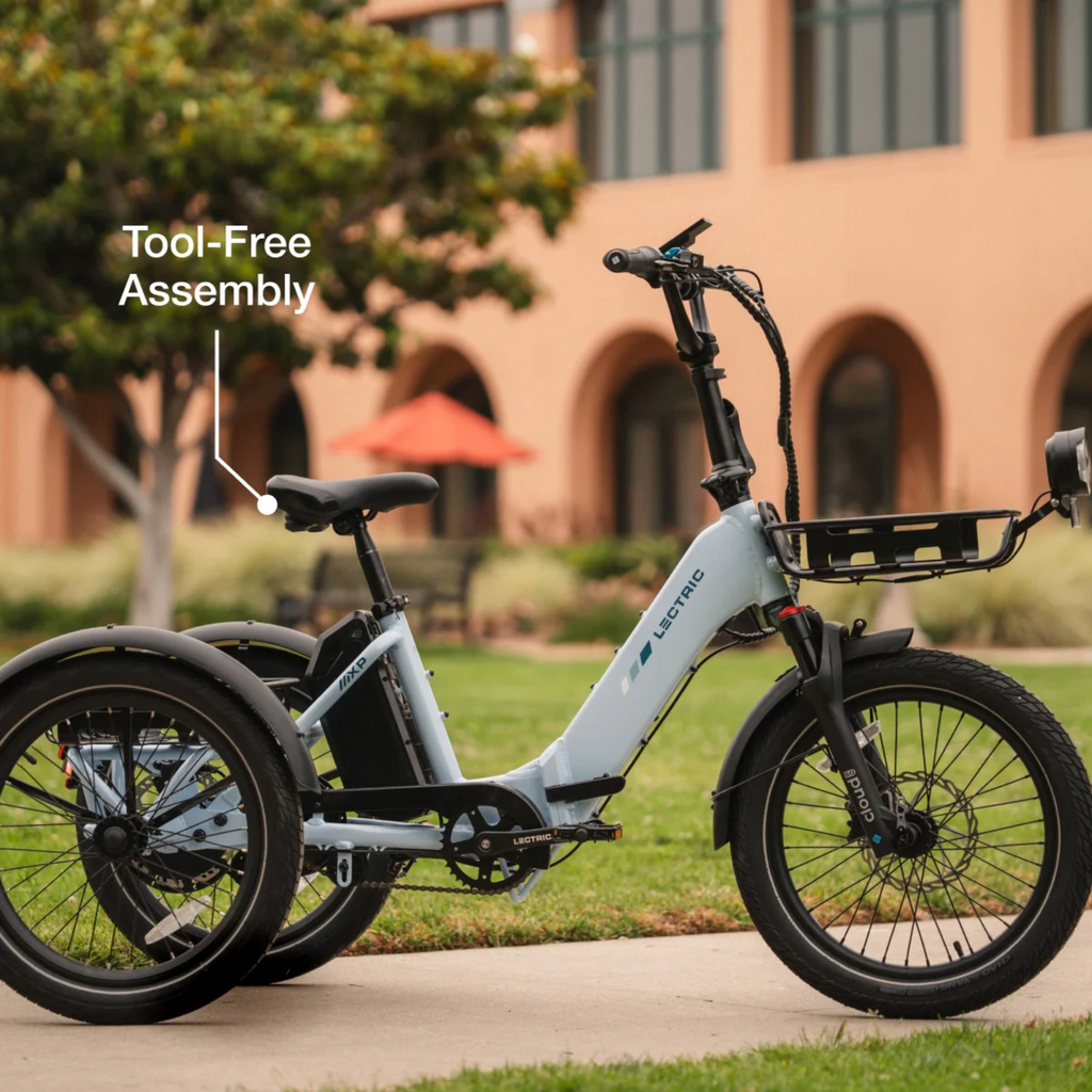 lectric ebikes Lectric XP Electric Trike in Stratus White Adult Folding Electric Trike