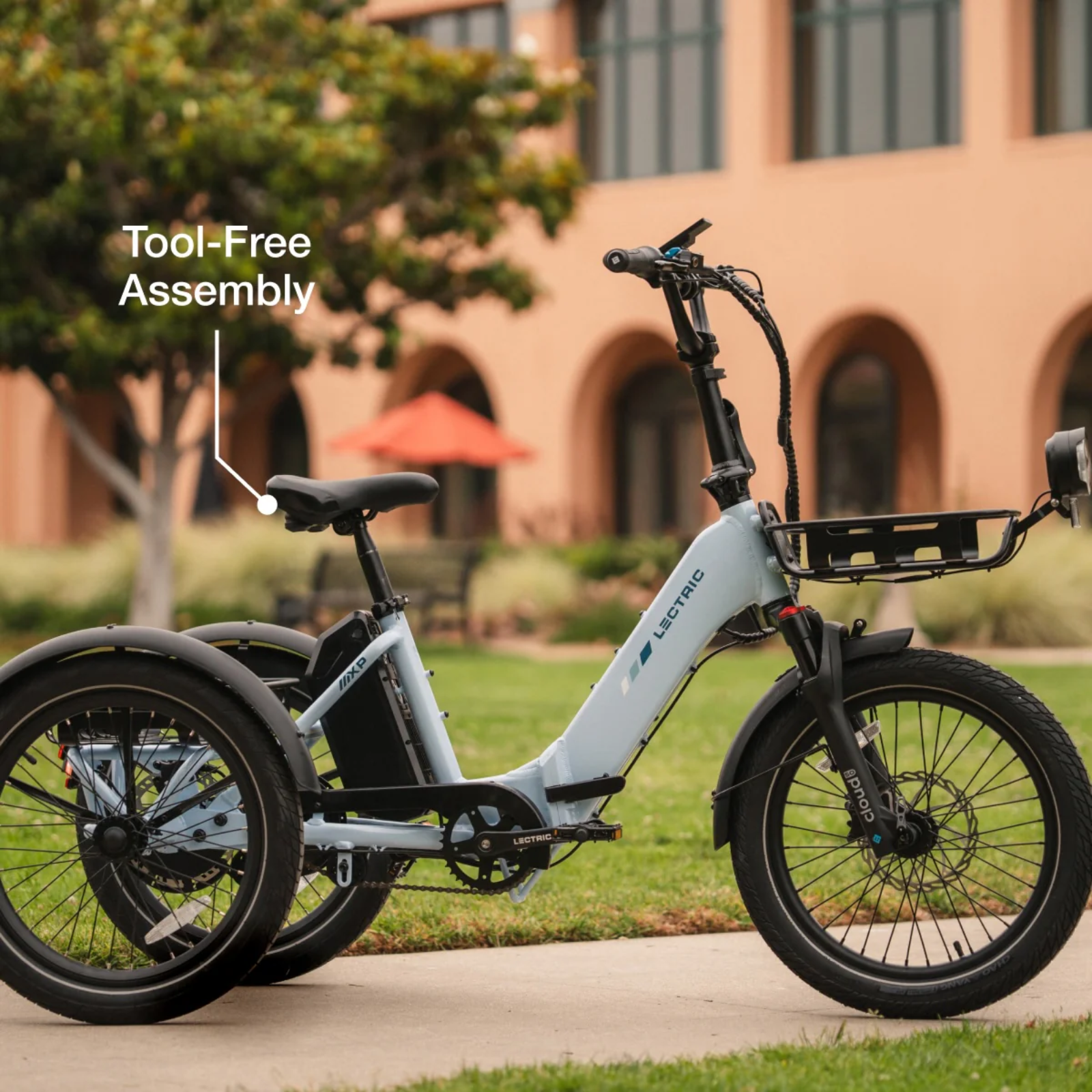 lectric ebikes Lectric XP Electric Trike in Stratus White Adult Folding Electric Trike