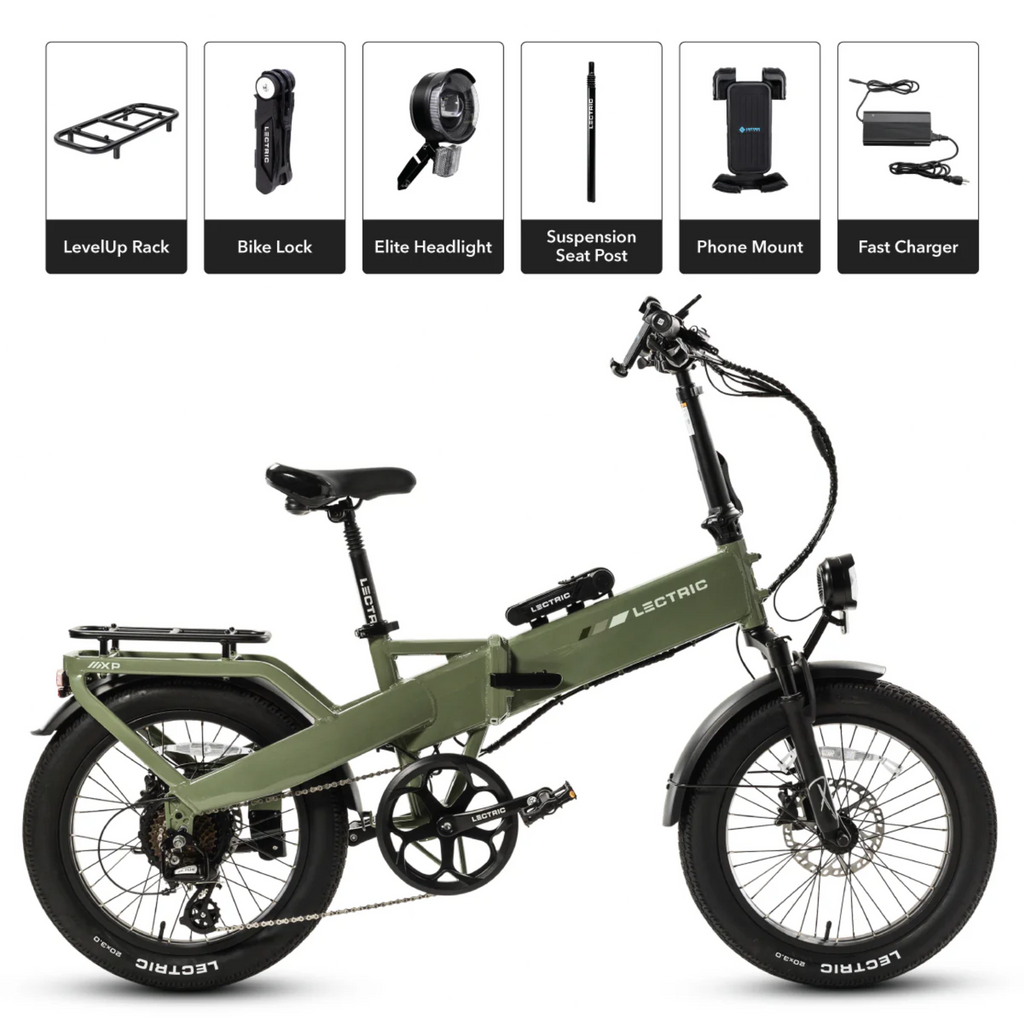 Lectric XP4 750 Long-Range Electric Bike in Pine Green