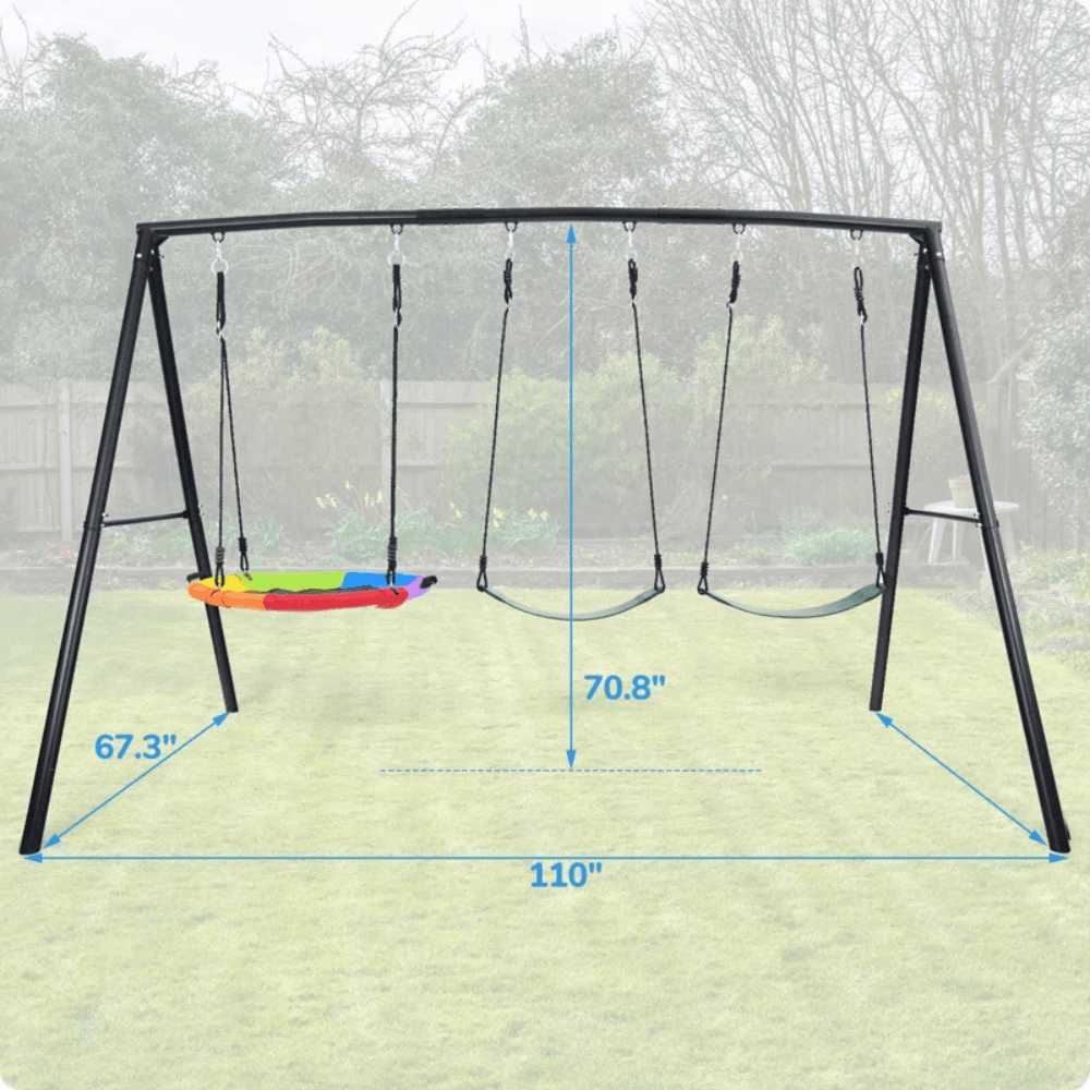 Klo Kick Metal Swing Set with 3 Swings