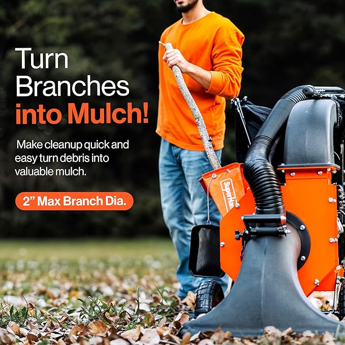SuperHandy Leaf Vacuum & Wood Chipper – 7 HP 209cc Gas Engine