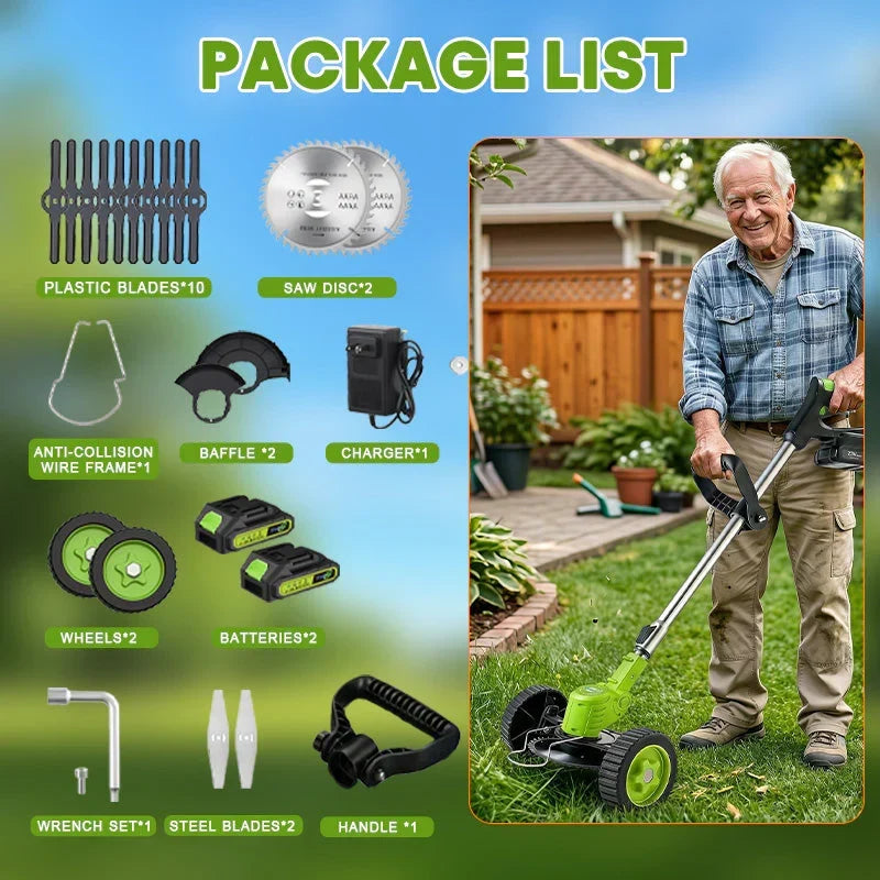 IToolMax 3 In 1 Cordless Grass Trimmer, Weed Eater and Edger