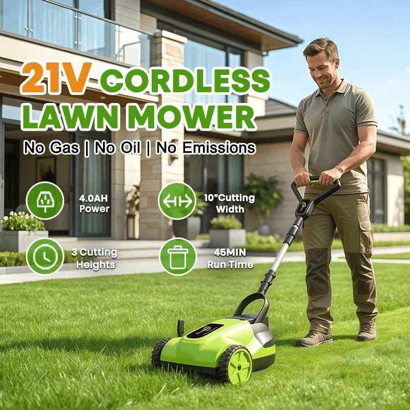 IToolMax 8.7-Inch Small Electric Lawn Mower for Yards & Gardens