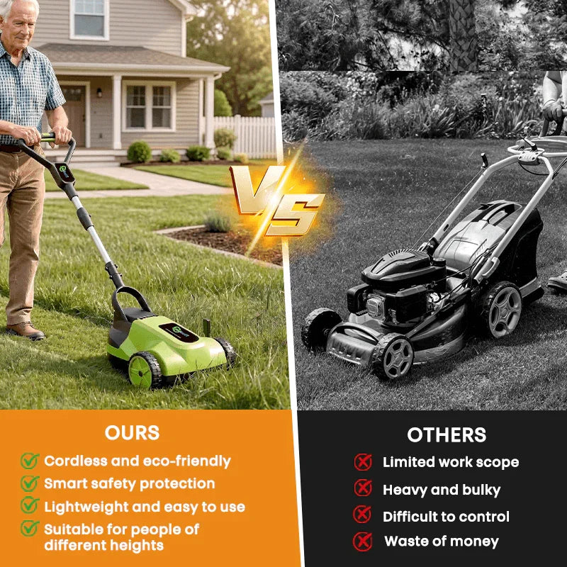 IToolMax 8.7-Inch Small Electric Lawn Mower for Yards & Gardens