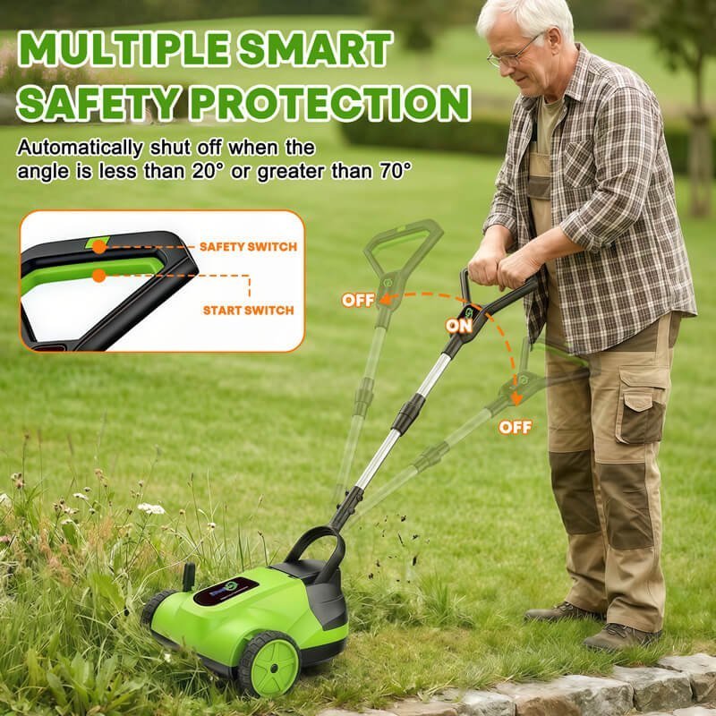 IToolMax 8.7-Inch Small Electric Lawn Mower for Yards & Gardens