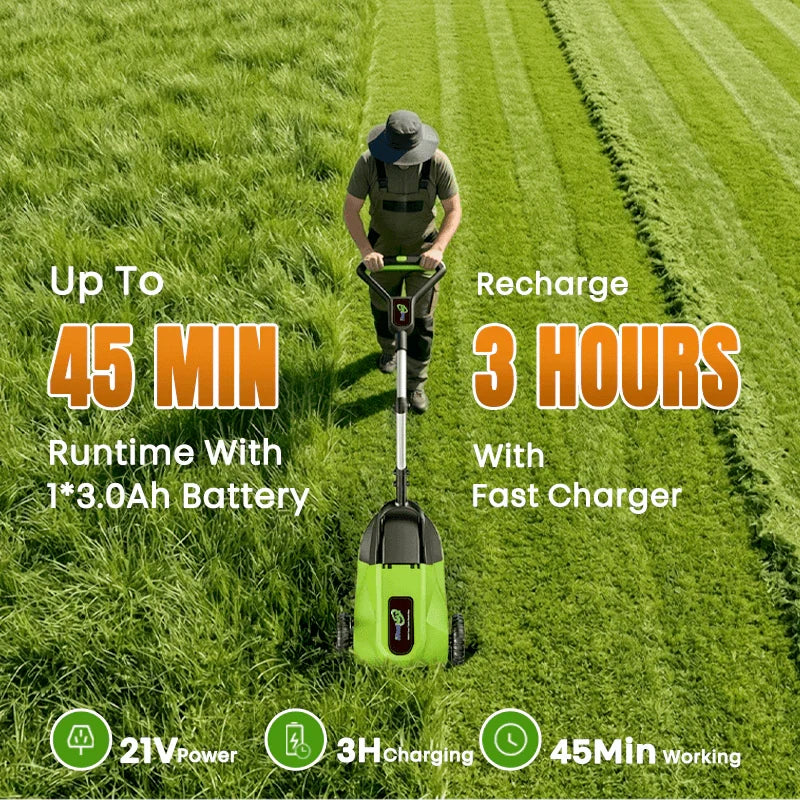 IToolMax 8.7-Inch Small Electric Lawn Mower for Yards & Gardens