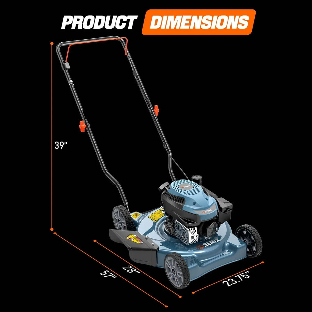 Senix 20" 144cc 4-Cycle Gas Push Lawn Mower with Side Discharge LSPG-L4