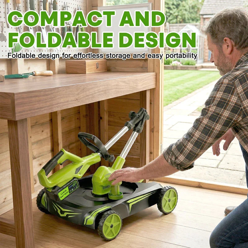 IToolMax 12-Inch Electric Weed Wacker & Eater with Detachable 4-Wheel Base