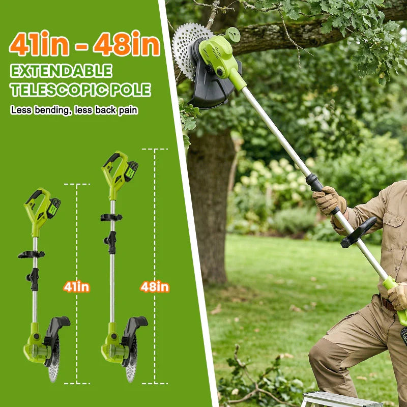 IToolMax 12-Inch Electric Weed Wacker & Eater with Detachable 4-Wheel Base