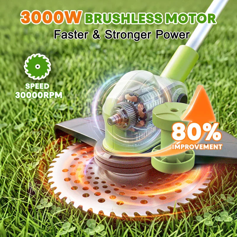 IToolMax 12-Inch Electric Weed Wacker & Eater with Detachable 4-Wheel Base