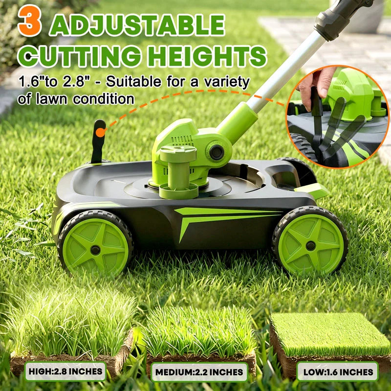 IToolMax 12-Inch Electric Weed Wacker & Eater with Detachable 4-Wheel Base