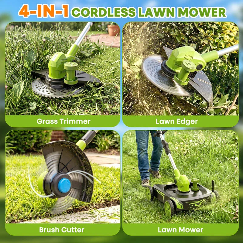IToolMax 12-Inch Electric Weed Wacker & Eater with Detachable 4-Wheel Base