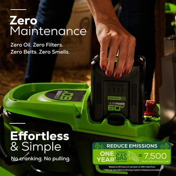 Greenworks 60V 21" Cordless Brushless Lawn Mower with 5.0Ah Battery & Charger 2531602