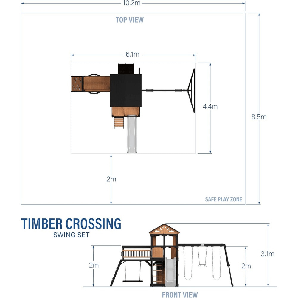 Timber Crossing Swing Set – Adventure Meets Stunning Design
