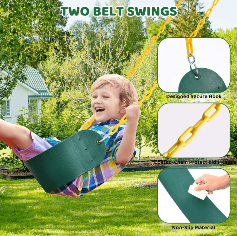660lbs Heavy Duty Swing Set With 1 Platform Swing, 2 Belt Swings