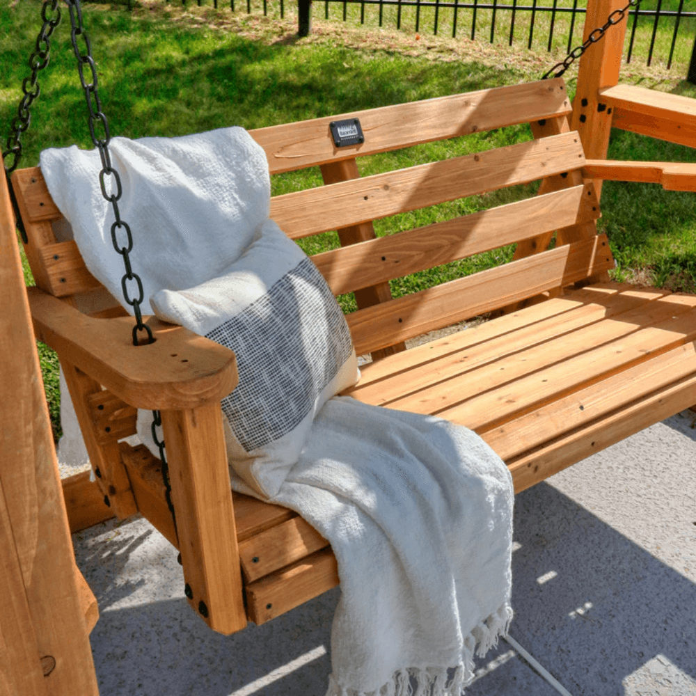 Backyard Discovery Callahan Cedar Wood Outdoor Pergola Swing Bench