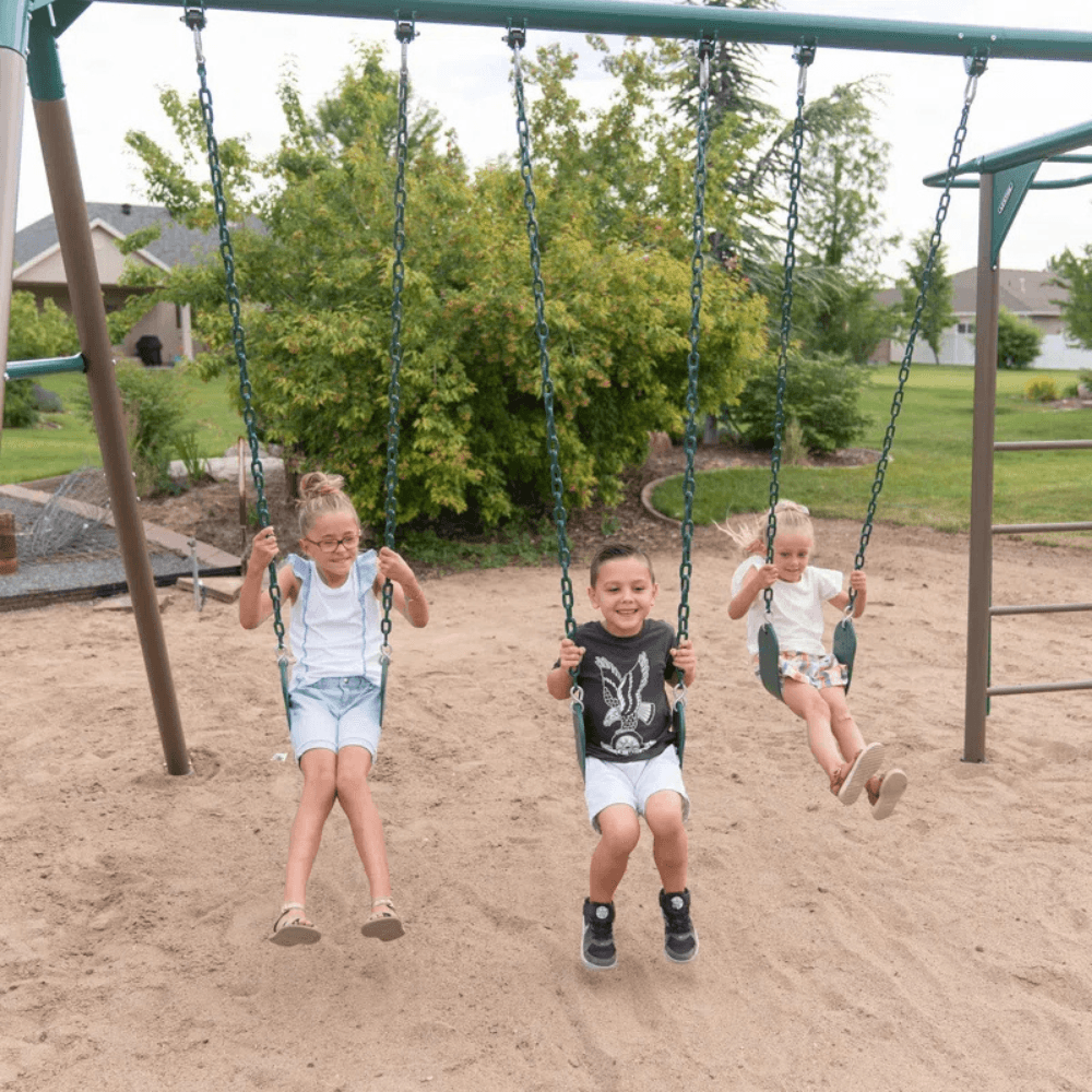 Lifetime Powder Coated Steel Swing Set with 4 Swing(s) , 1 Slide(s)