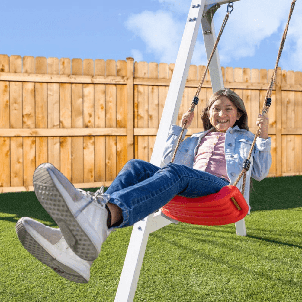 Sports power Vinyl-Covered Wood Swing Set – Classic & Durable for Outdoor Fun