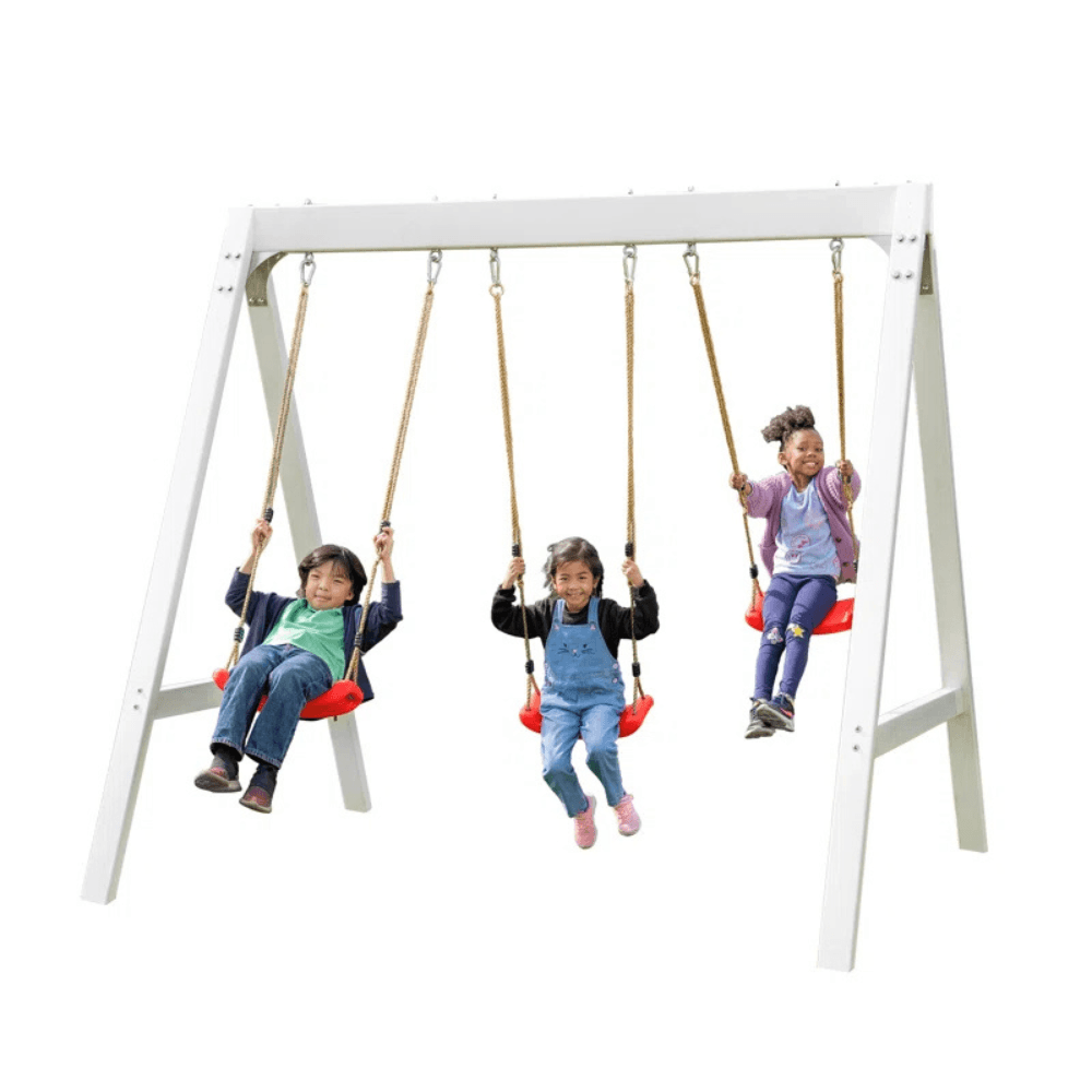 Sports power Vinyl-Covered Wood Swing Set – Classic & Durable for Outdoor Fun