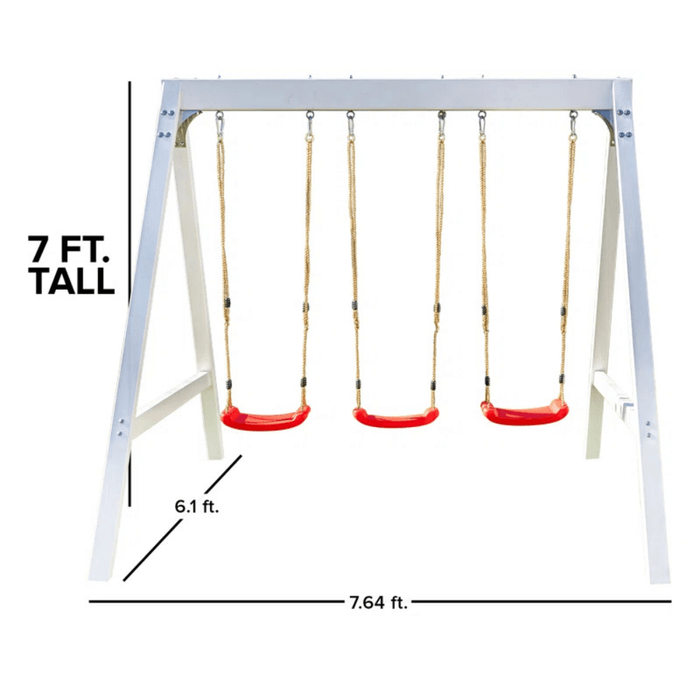Sports power Vinyl-Covered Wood Swing Set – Classic & Durable for Outdoor Fun