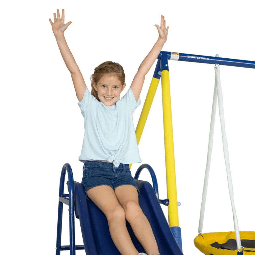 Sportspower Super 10 Metal Swing Set with Lifetime Warranty on Blow Molded Slide