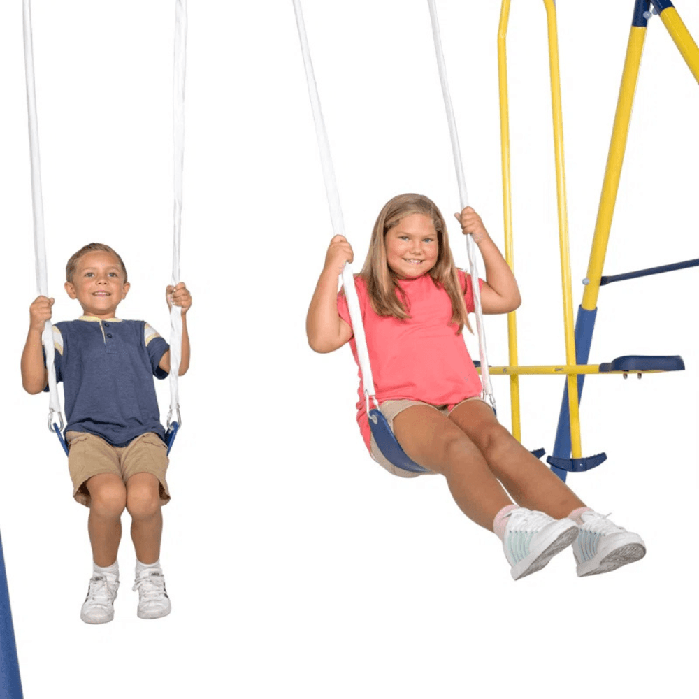 Sportspower Super 10 Metal Swing Set with Lifetime Warranty on Blow Molded Slide