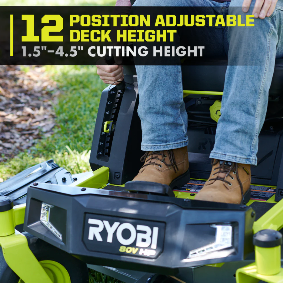 RYOBI 80V HP Brushless 54 in. Battery Electric Cordless Zero Turn Mower & Mulch Kit