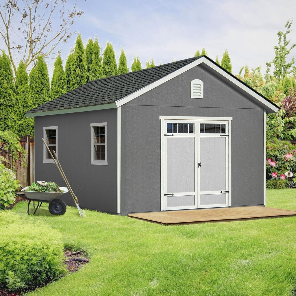 Handy Home Products Scarsdale 12x16 Do-it-Yourself Wooden Storage Shed with Floor