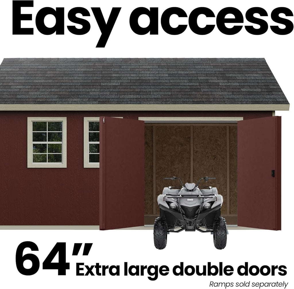 Handy Home Products Scarsdale 12x16 Do-it-Yourself Wooden Storage Shed with Floor