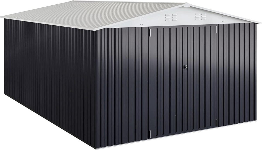 Patiowell 10 ft. W x 12 ft. D Size Upgrade Metal Storage Shed (119 sq. ft.)