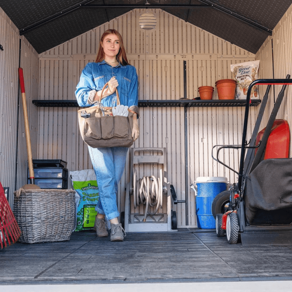 Lifetime 8 Ft. x 10 Ft. High-Density Polyethylene (Plastic) Outdoor Storage Shed with Steel-Reinforced Construction