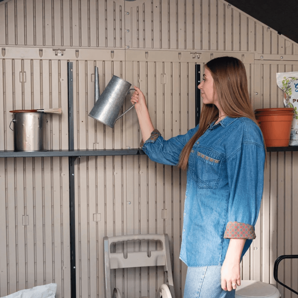Lifetime 8 Ft. x 10 Ft. High-Density Polyethylene (Plastic) Outdoor Storage Shed with Steel-Reinforced Construction