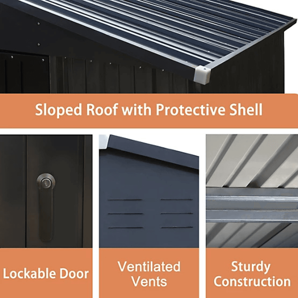 Veikous 8 ft. x 12 ft. Outdoor Storage Shed with Lockable Door and Vents