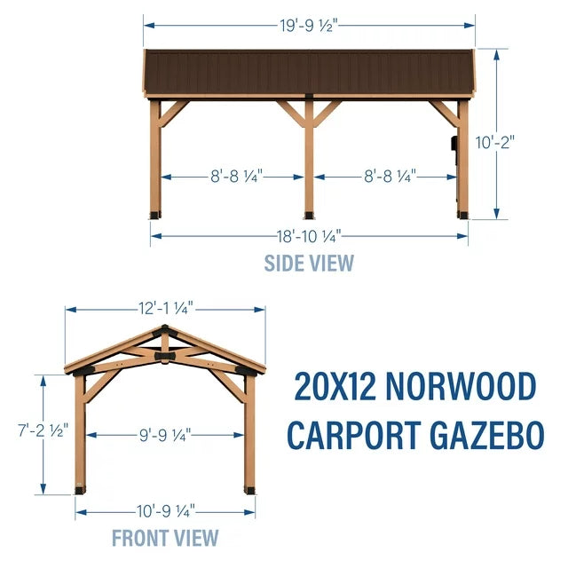 Backyard Discovery 20′ x 12′ Norwood Carport Gazebo